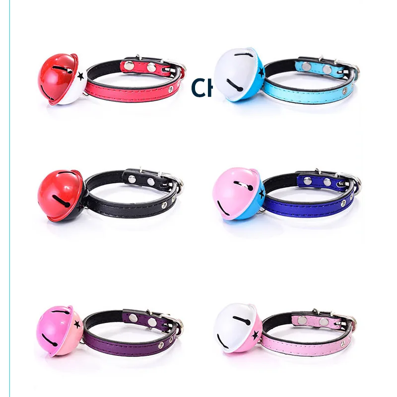 Цветной полиуретановый ошейник для собак и кошек с колокольчиком регулируемое