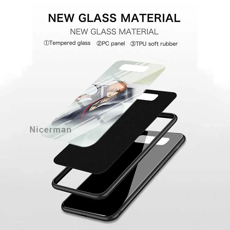 

Bleach Anime Glass Case For Samsung Galaxy S20 FE S10 5G S10e S9 Plus S8 Note 20 Ultra 10 Lite 9 Phone Coque Fundas Covers