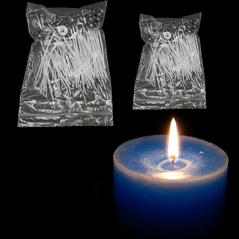 

100Pcs Cotton Candle Wicks Smokeless Wax Pure Cotton Core DIY Candle Making Pre-waxed Wicks Party Supplies 9/15/20cm