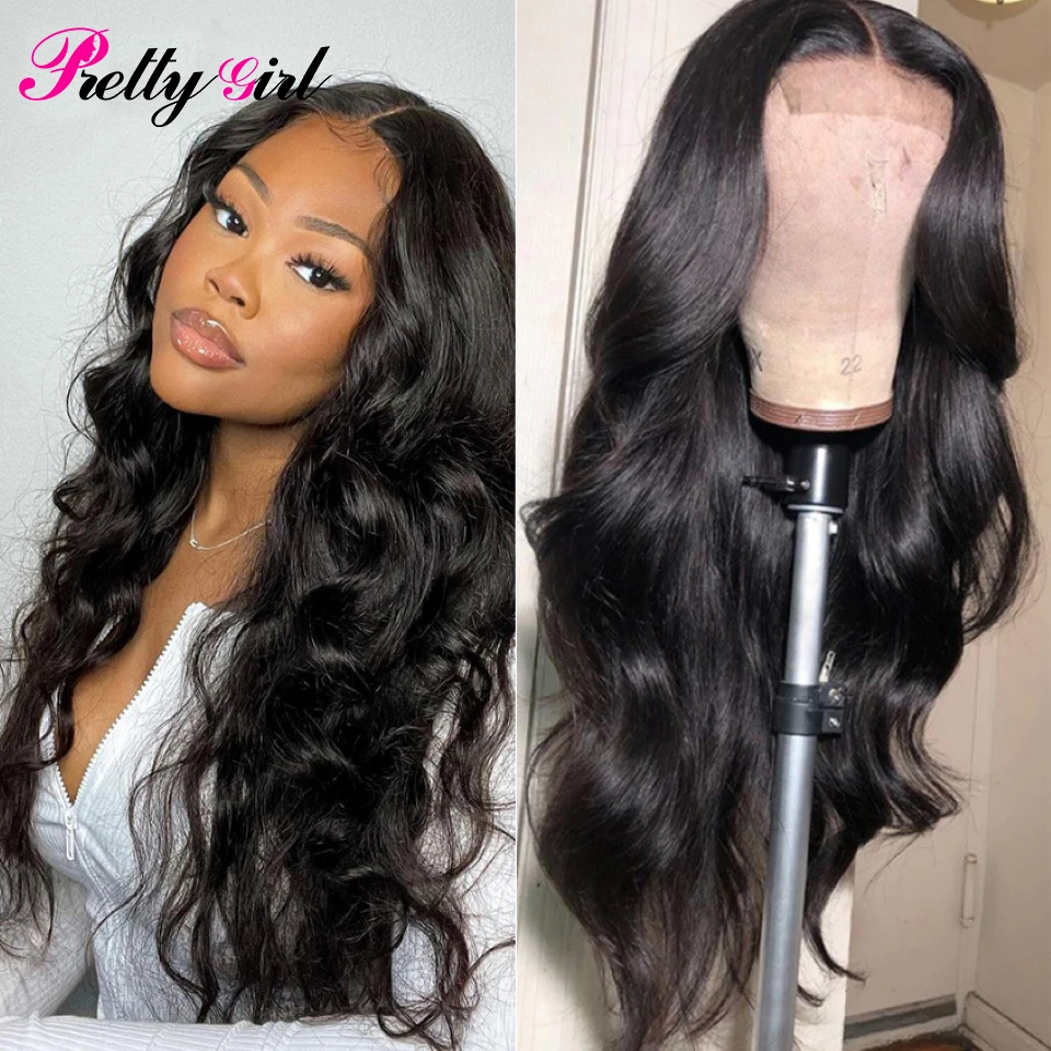 

Pretty Girl Body Wave 4×4 Lace Closure Wig Malaysian Remy Human Hair Wigs Long Wavy Natural Hairline For Black Women Pre Plucked