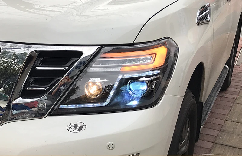 Автомобильная фара на Nissan Patrol 2012 2013 2014 2015 2016 2017 2018 передний светодиодный фонарь DRL