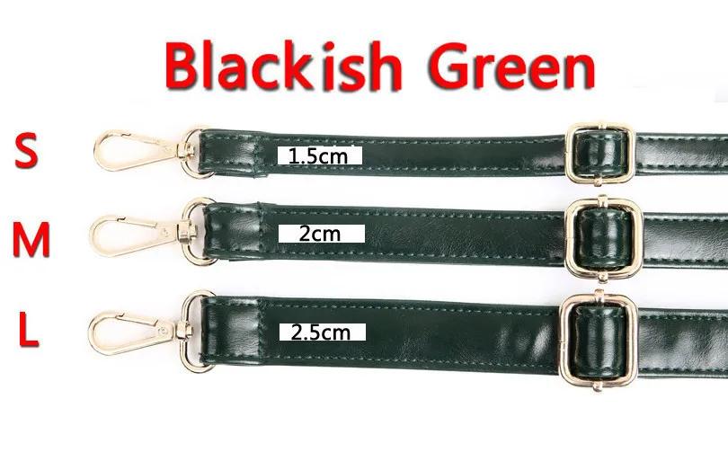 Blackish green 4 металлических цвета! Регулируемая смена масла ПУ кожаные лямки для сумки через плечо для кошельков, сумок, сумок ручки Diy длинные пояса из полиуретана - Цвет: Blackish green