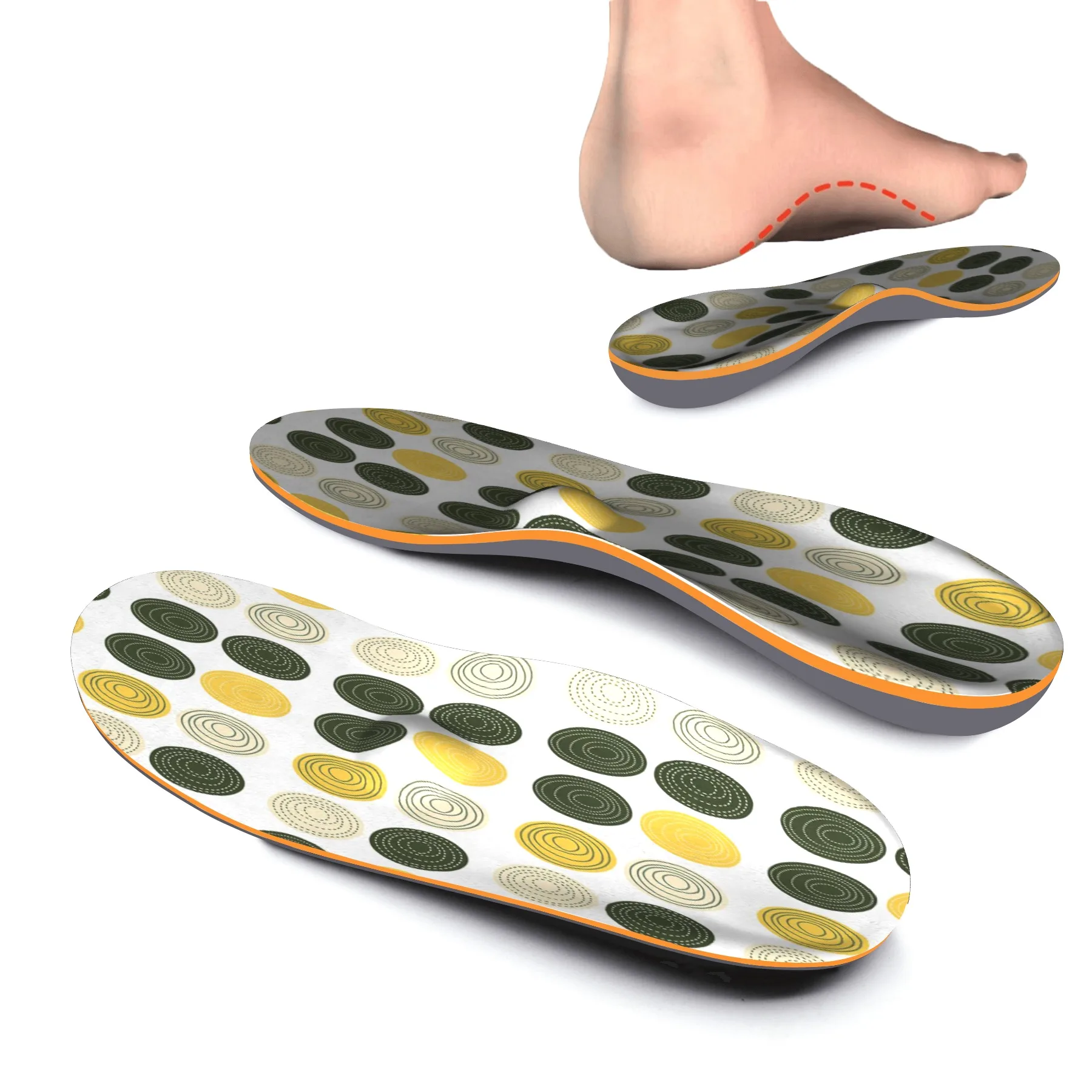 Sport Full Length Orthotic Inserts with Arch Support-Best Insoles for Flat Feet,Heel Spurs&Sore Foot Relieve Heel Pain