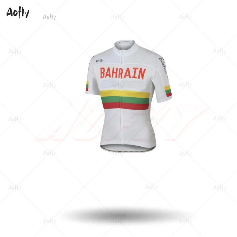 Беговая команда Бахрейна красная велосипедная одежда рубашка для велоспорта