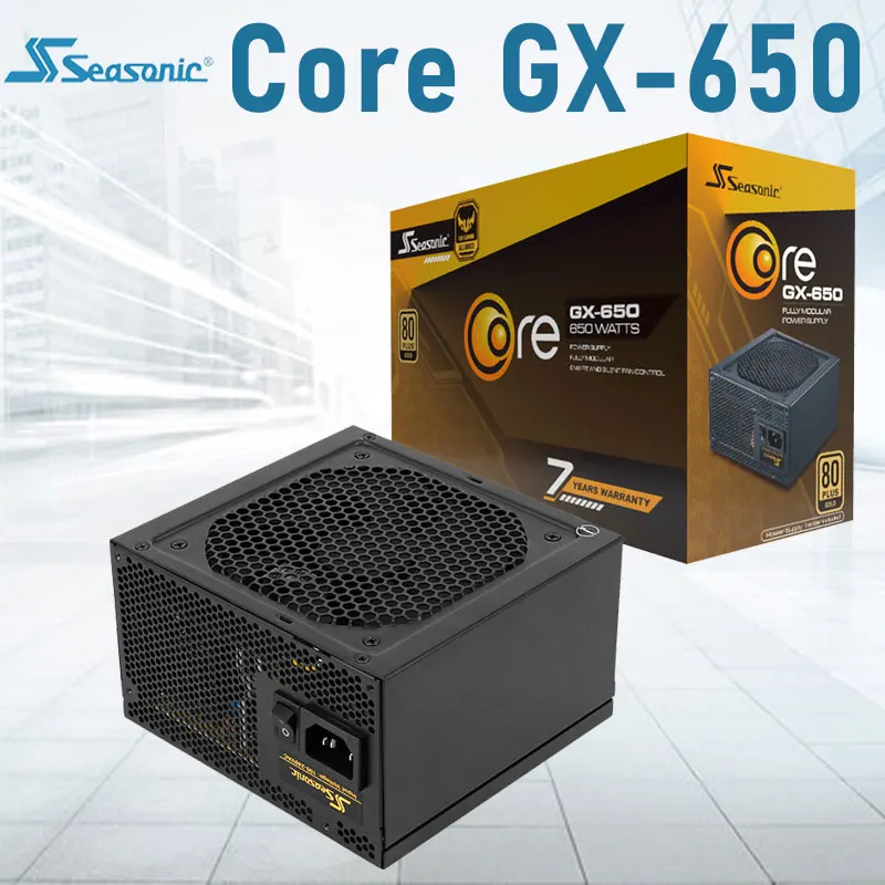 

Блок питания Seasonic CORE GX 650 Вт, 650 Вт, 100-240 В, 140 мм, золотой игровой блок питания для ПК Intel, AMD, ATX, компьютера, серебристого цвета