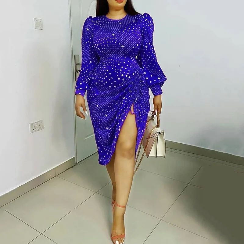 Платье женское асимметричное с разрезом пикантное платье в африканском стиле