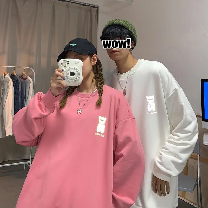 Светоотражающая Толстовка для пар уличная одежда мужской свитшот в стиле хип-хоп