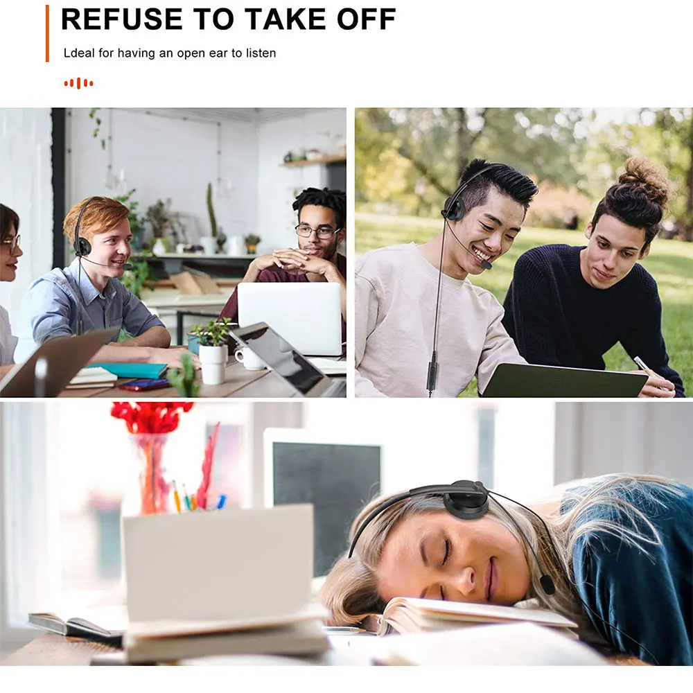 Универсальная офисная Проводная гарнитура с шумоподавляющим микрофоном USB +