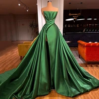 thinyfull green prom dresses strapless mermaid evening dress floor length saudi arabia beadings cocktail party gowns plus size