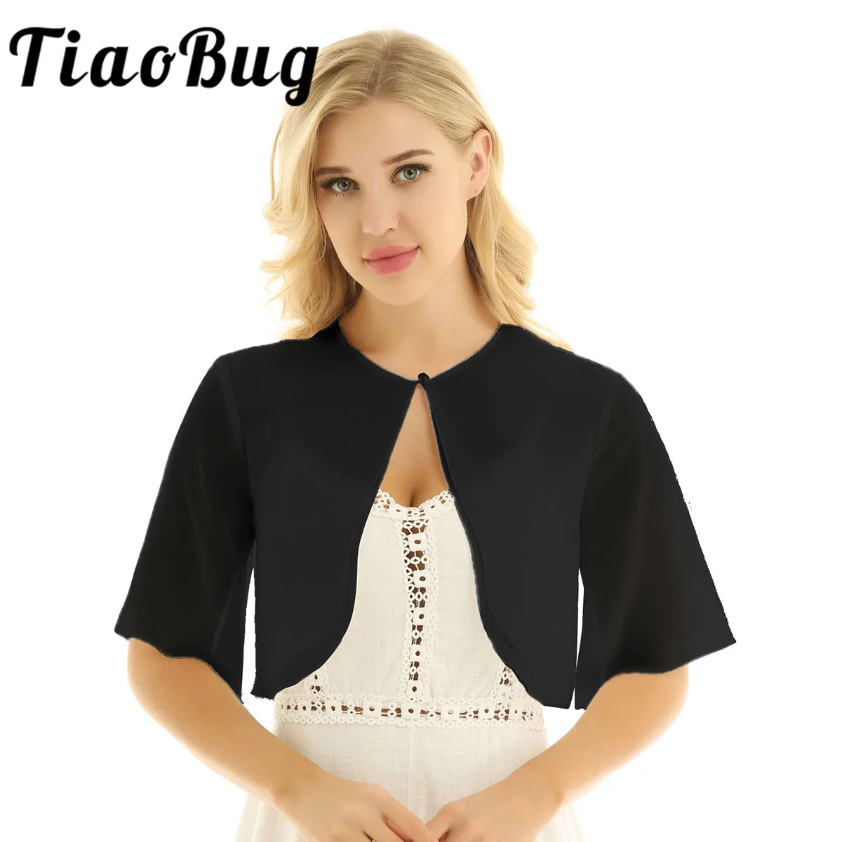 Женский Свадебный Болеро подружки невесты модное многослойное Открытое Спереди