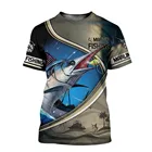 Футболка для рыбалки и глубоководной рыбы, мужская и женская футболка с 3d принтом рыбалки, модная дизайнерская футболка, популярный стиль для морского побережья 2021