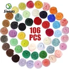 Jiwuo 10 г20 г50 г разноцветные шерстяные волокна набор Шерсть-ровинг иглы для валяния натуральные животные проекты ручной работы материалы сделай сам