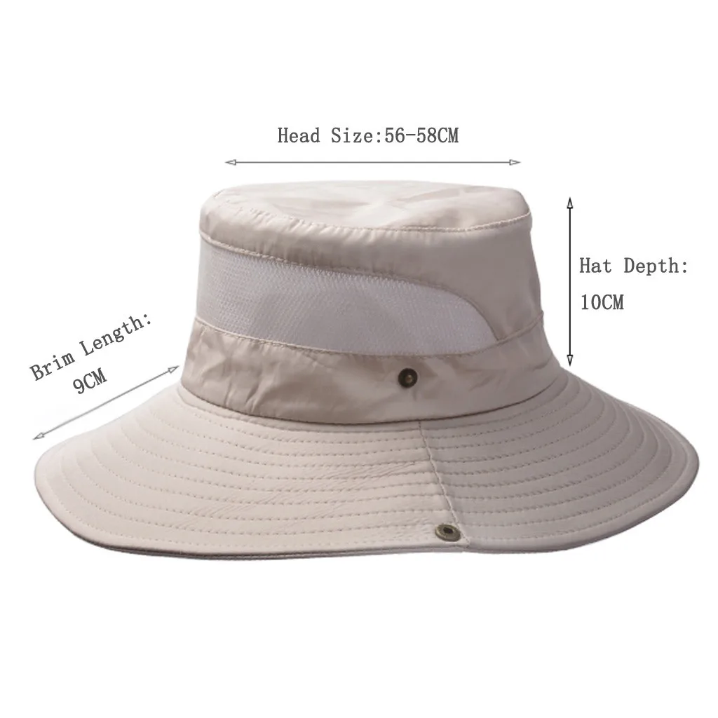 

2021 Summer Bucket Hat Cowboy Men Outdoor Fishing Hiking Beach Hats Breathable Anti Uv Sun Foldable Bucket Hat Large Wide Brim