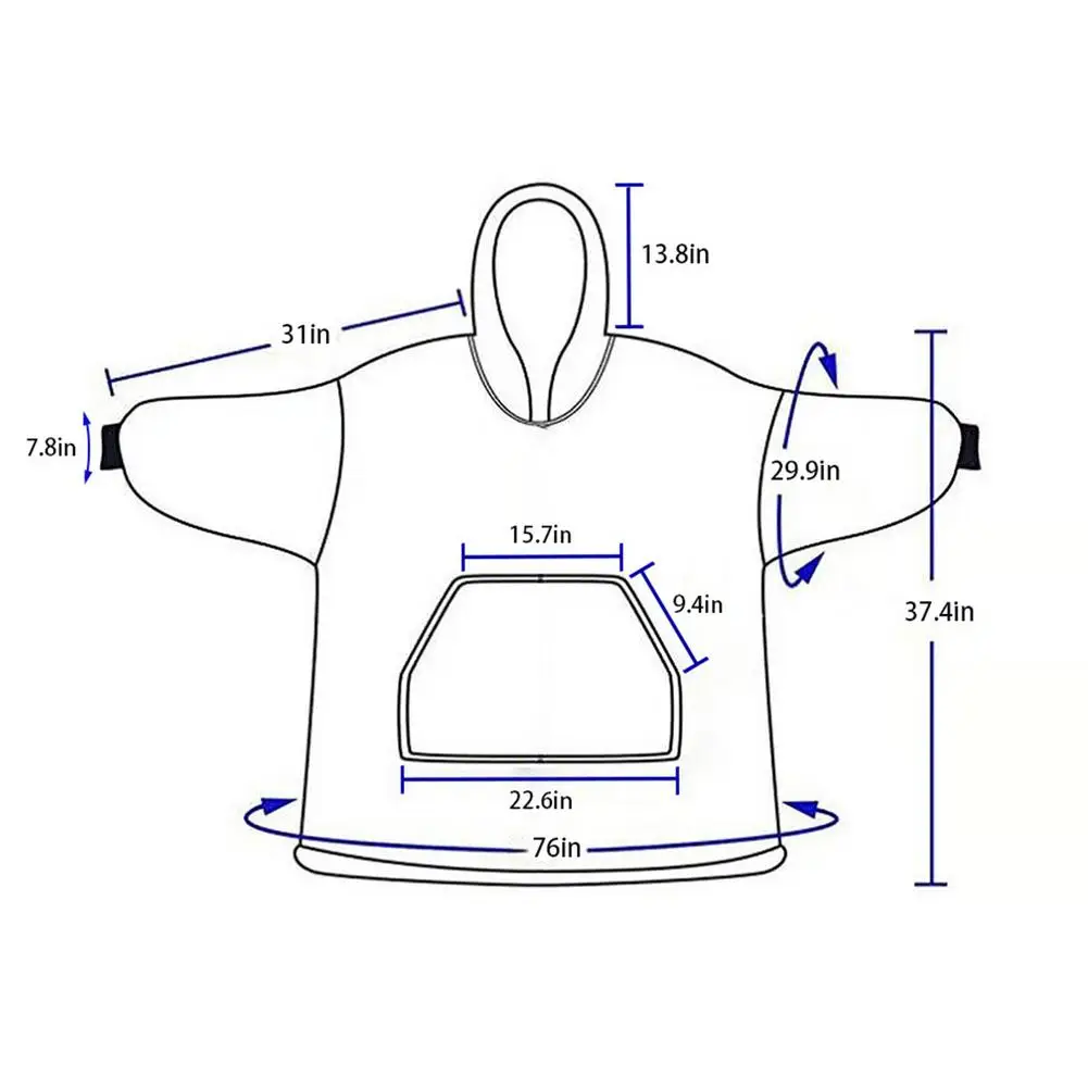 

Winter Warm TV Pocket Wearable Blanket Adults Bathrobe Sofa Cozy Blanket Sweatshirt Solid Plush Coral Fleece Blankets Outwears