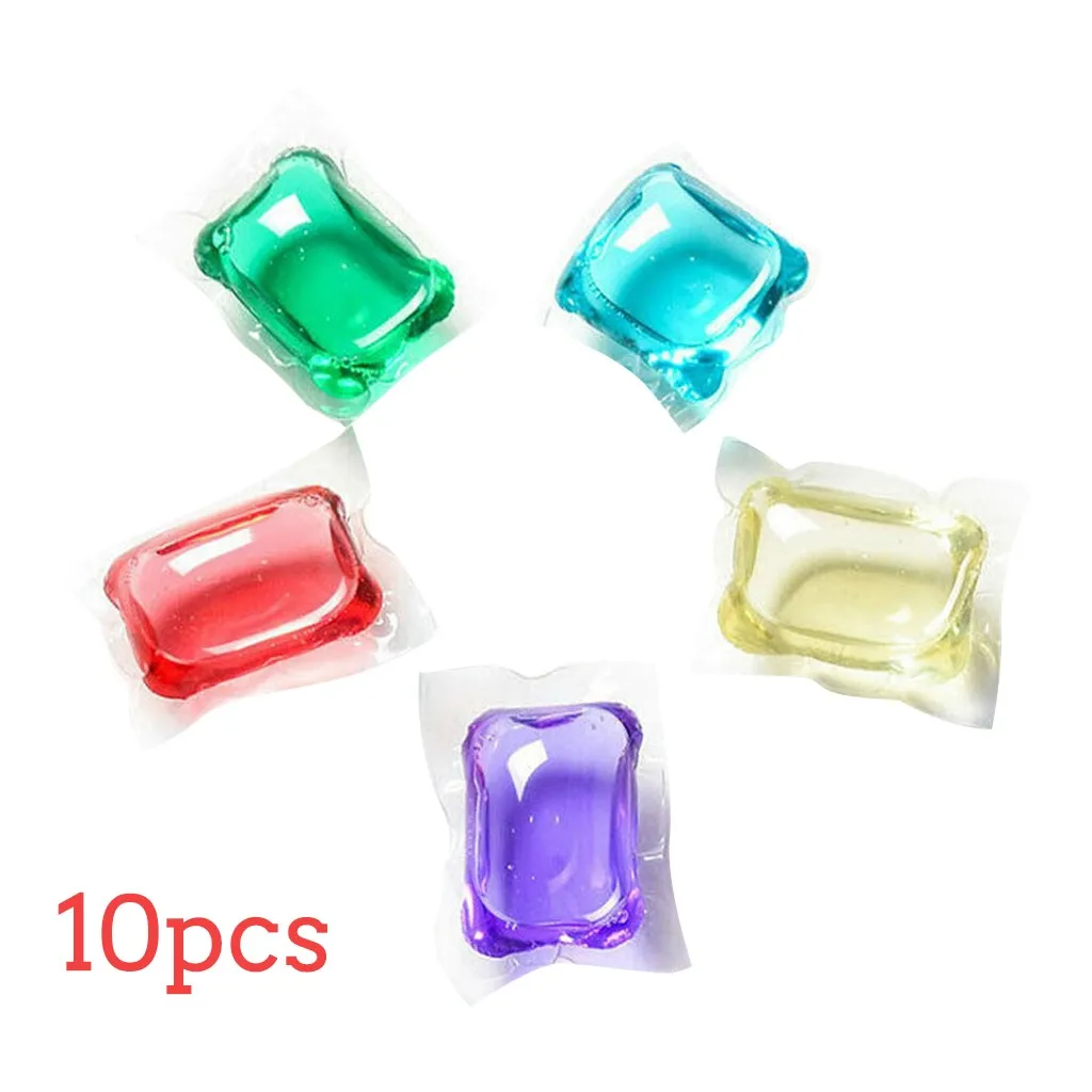 10PCS Прачечная Мяч Портативный Прачечная гелевая жемчужина капсулы путешествия моющее Жидкое чистящее средство очистки для Barthroom аксессуары - Цвет: 10PCS