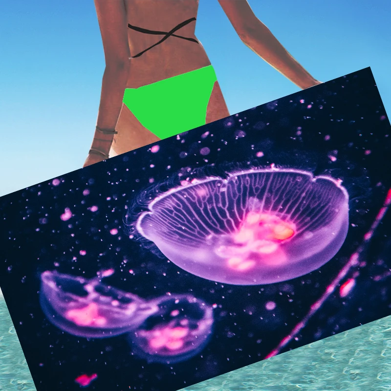 Пляжное полотенце с морской Медузой для ванной комнаты купания по