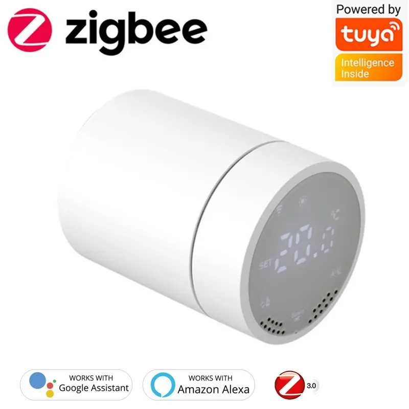 

Tuya ZigBee3.0 Smart Thermostatic Radiator Valve Actuator Programmable Radiator Temperature Controller Voice Control With Alexa