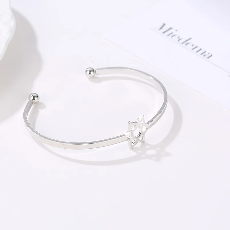 Женские браслеты с шестигранной звездой подарочные золотистого/серебристого