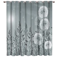 plant grey dandelion window treatments curtains valance window curtains dark living room kitchen bedroom indoor drapes