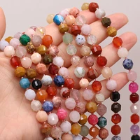 8mm natural stone beads faceted colorful agates loose beaded for diy jewelry making diy bracelet accessories gift
