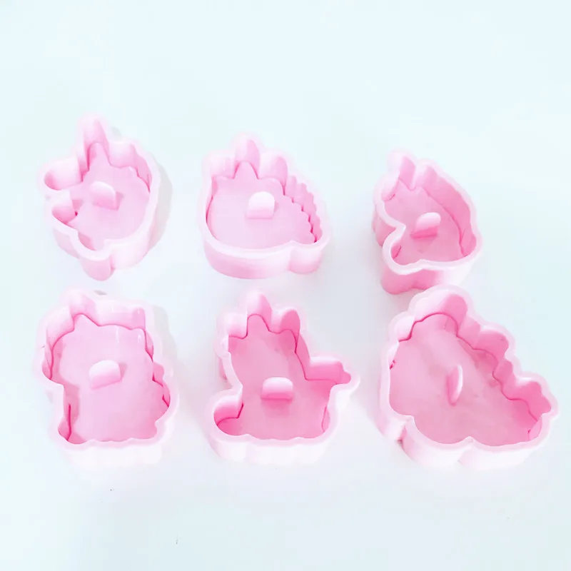 6 шт./компл. 3D единорог фотоформа форма для помадки кухонная выпечки инструмент