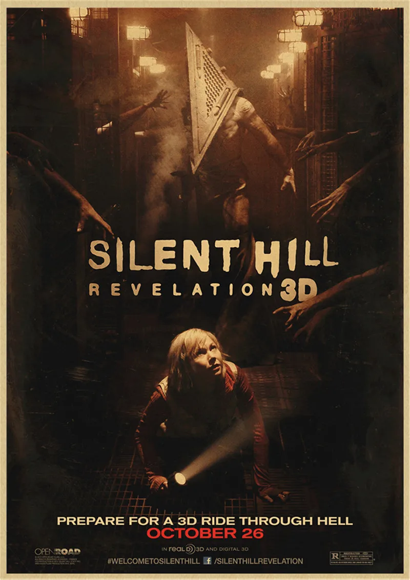 Тихий Хилл классический Ужасный фильм постер из крафт-бумаги настенное