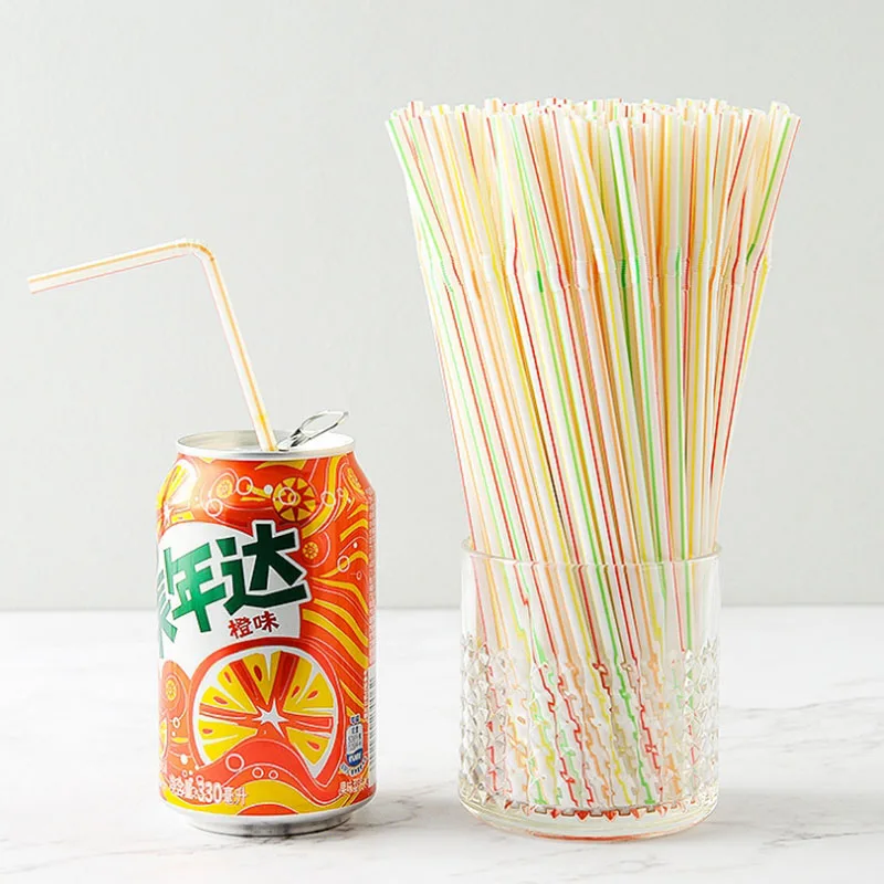 

100 шт. одноразовые пластиковые соломинки для питья мульти-Цветной полосатый гибкие локтевые соломки вечерние День рождения вечерние постав...