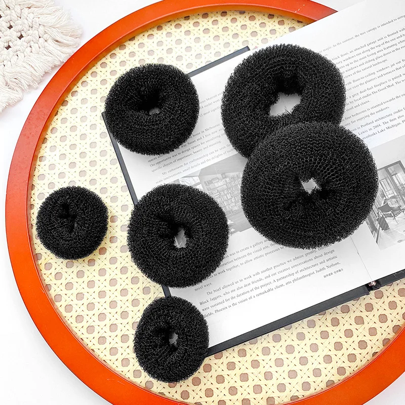 Резинки для волос в виде черного пончика детские головные уборы сделай сам