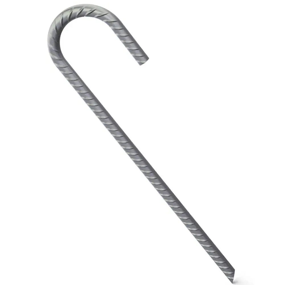 

4pcs Strong Canopy Outdoor Ground Nail Trampoline Anti Slip Pegs Galvanized Iron J Hook Heavy Duty Garden Camping Tent Stake
