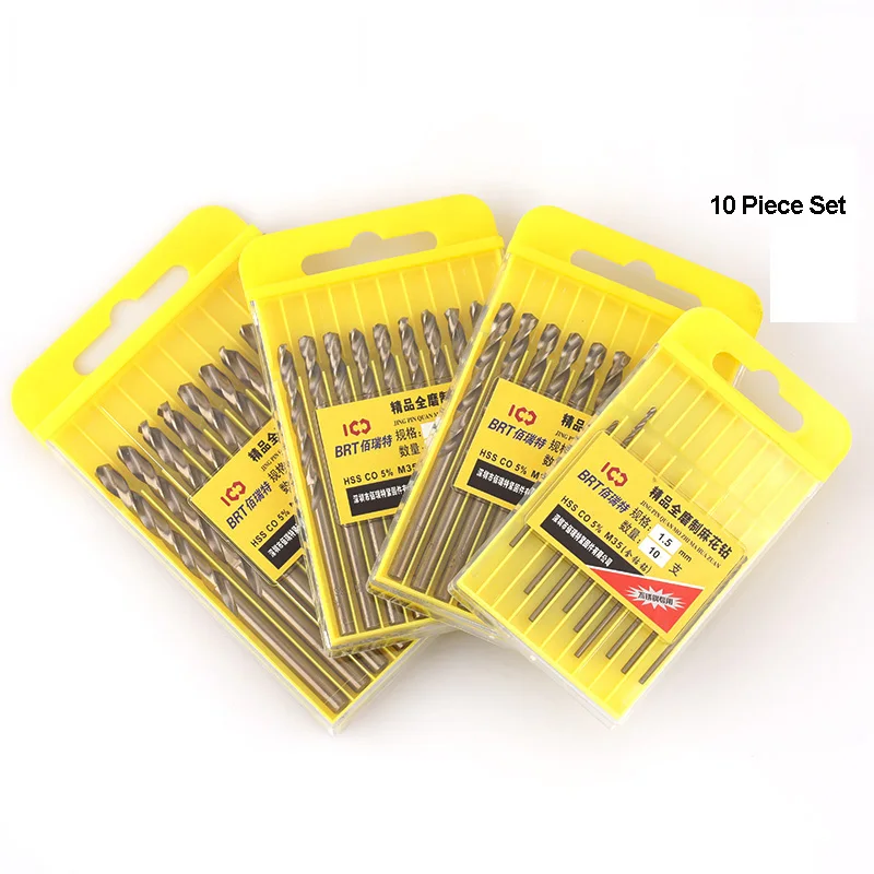 

Набор кобальтовых спиральных сверл, сверлильный станок из нержавеющей стали, специальный металлический сплав, супержесткий, прямой хвосто...