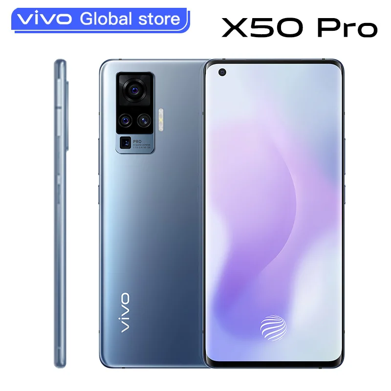 Vivo X50 Pro 8 Гб 128 ГБ 60X Zoom 48.0MP Основная камера Сотовый телефон 4315 мАч NFC Snapdragon 76 5G 33 Вт