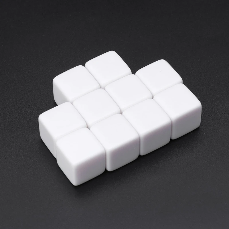 

10pcs Blank Dice 16mm Acrylic Die Family Party DIY Games Write Printing Kid Toys