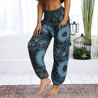 Женские брюки для йоги, свободные, с цветочным принтом, широкие, эластичные