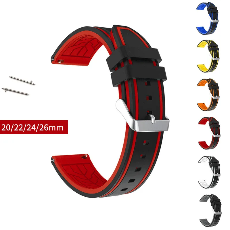 

20//22mm watch strap for samsung gear s3 huaweiGT Smart watch Accessories Silicone accessories Quick release switch ears 24/26mm