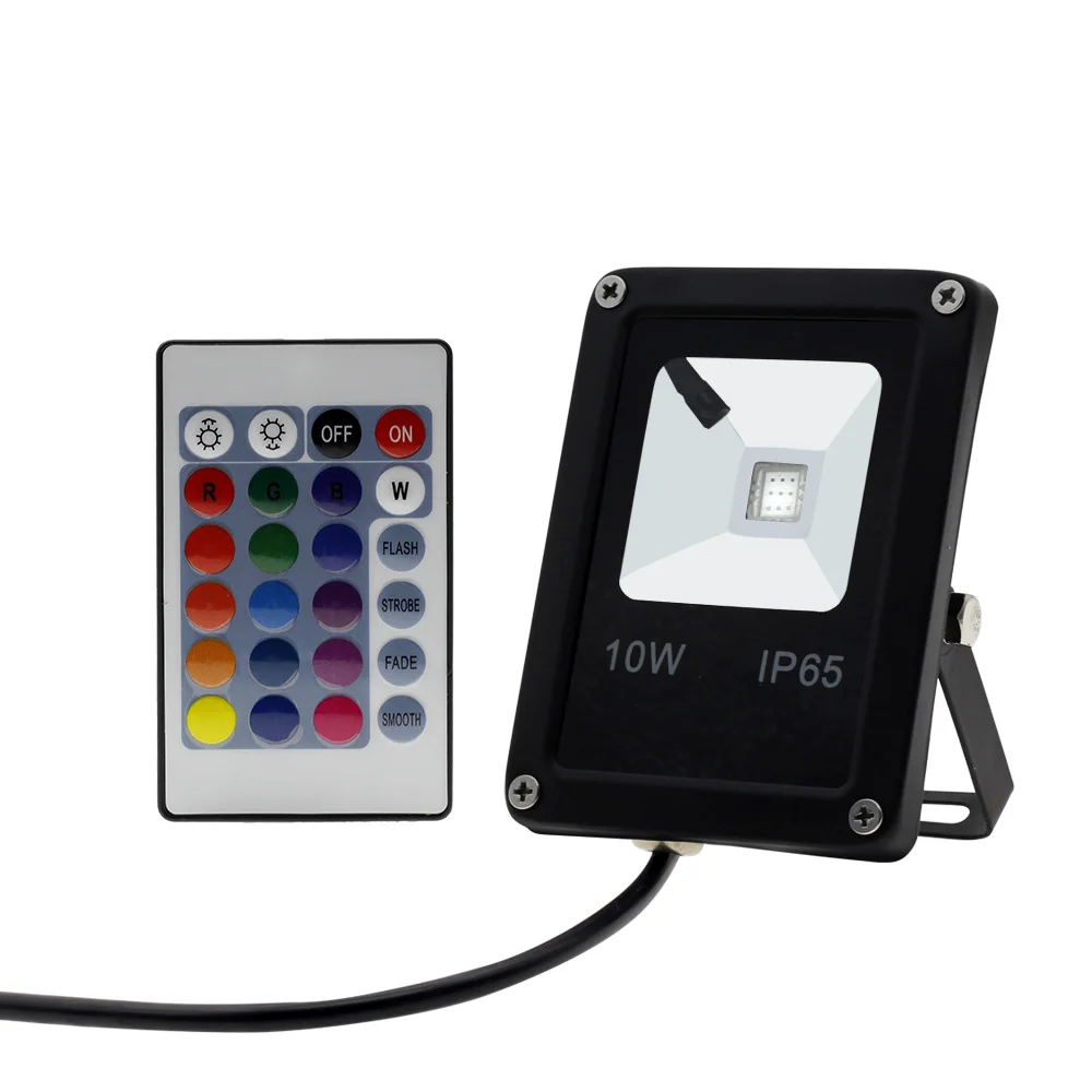 10W Светодиодный прожектор 220 В, 10 Вт, 20 Вт, 30 Вт, 50 Вт, RGB прожектор, наружный водонепроницаемый прожектор, отражатель с дистанционным управлением для сада - Испускаемый цвет: 10W