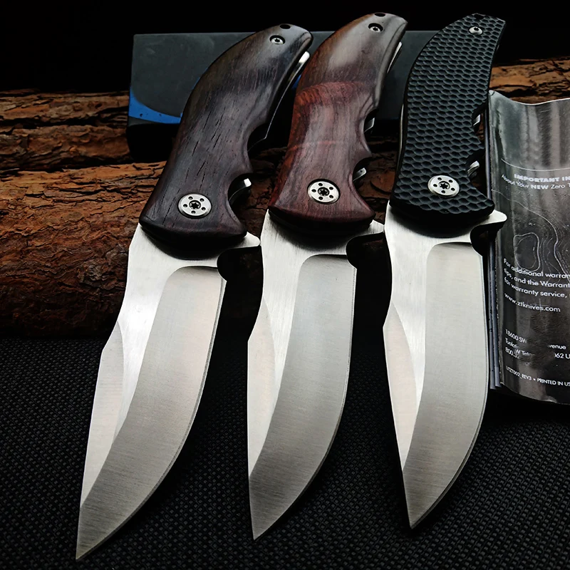 

Hot 0606 Tactical Folding knife Log handle Outdoor Camping Survival Hunting Knife portable Pocket Compact Knives EDC Hand tools