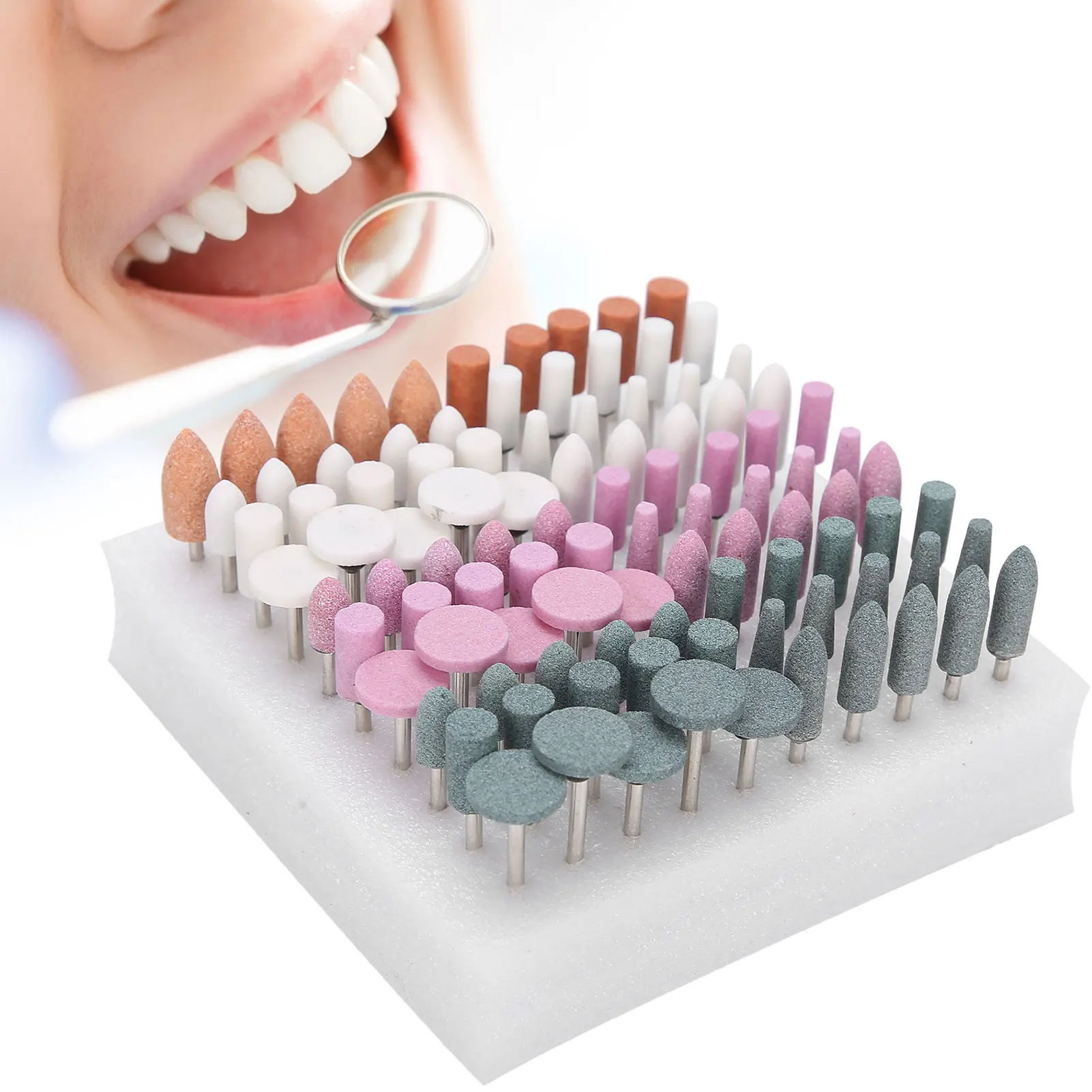 

100 Pcs Dental Drill Bit Polishing Grinding Head Teeth Polisher Drill Bit Teeth Whitening Tool For Low-speed Dental Polisher
