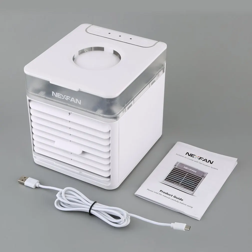 

2021 new Desktop mini air USB cooler personal 7 colors LED conditioning air fan cooling portable home office small fan