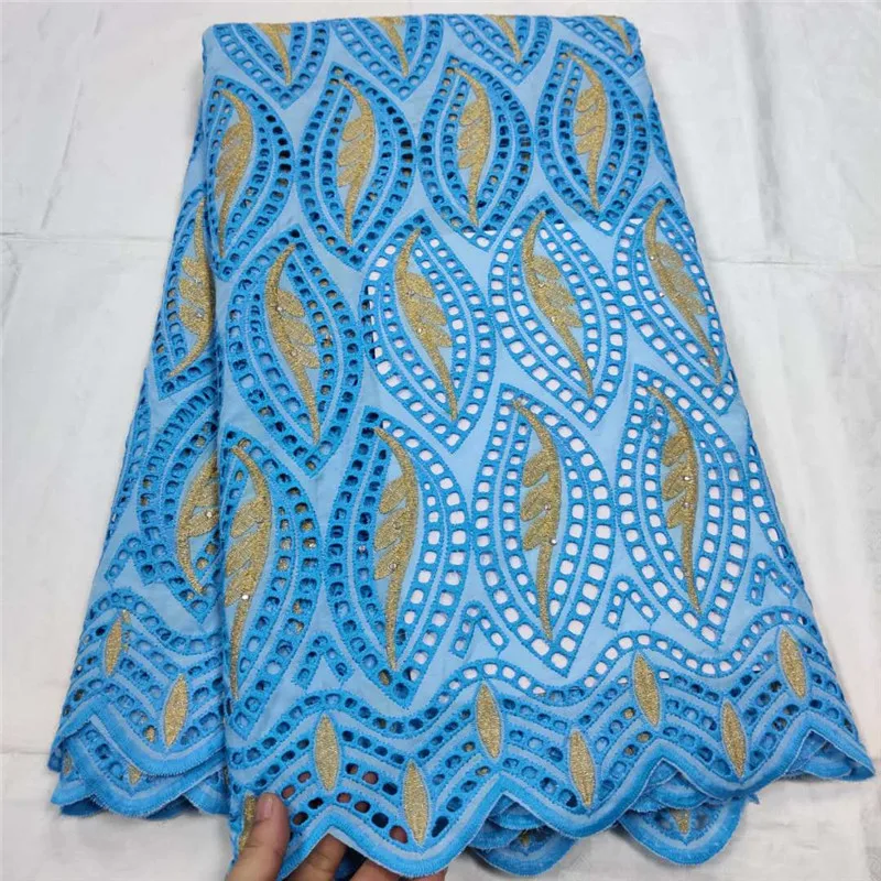 

5 yard Swiss lace fabric 2020 latest Dry lace embroidery African 100% cotton fabrics Swiss voile lace popular Dubai style 2L0329
