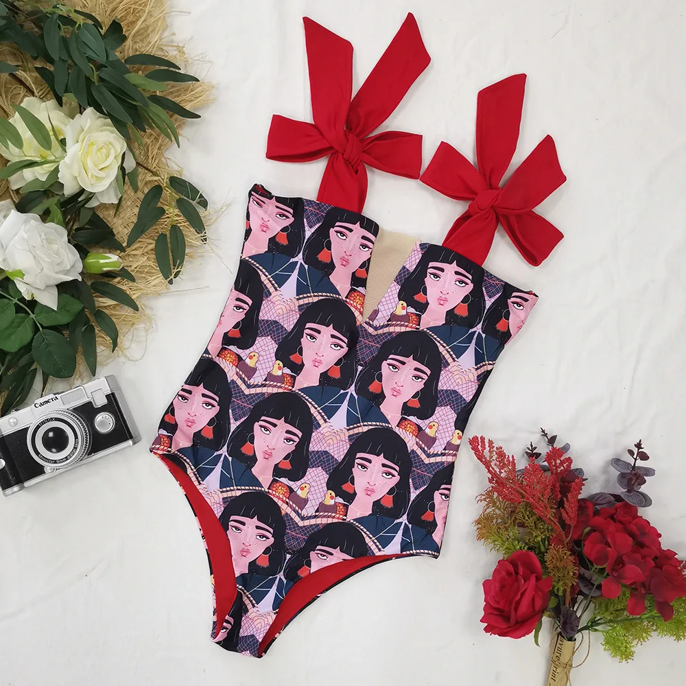 Цельный купальный костюм новинка 2022 милая одежда для плавания женская с вырезами