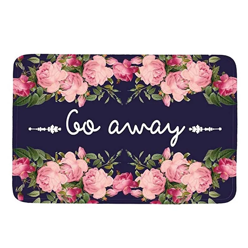 

Flannel Go Away Flowers Doormat Floor Mat Rug Indoor Bathroom Mats Non Slip