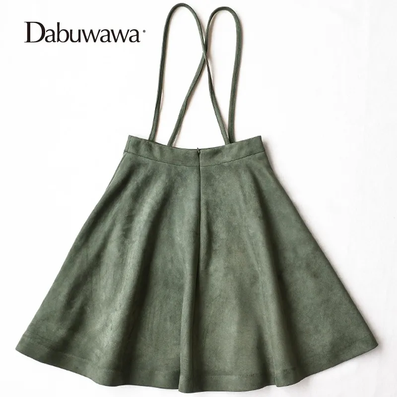 Dabuwawa, модные женские осенние Юбки До Колена, Зимняя юбка трапециевидной формы, Faldas Mujer, юбка на подтяжках, повседневная юбка с высокой талией,# D17CRS018