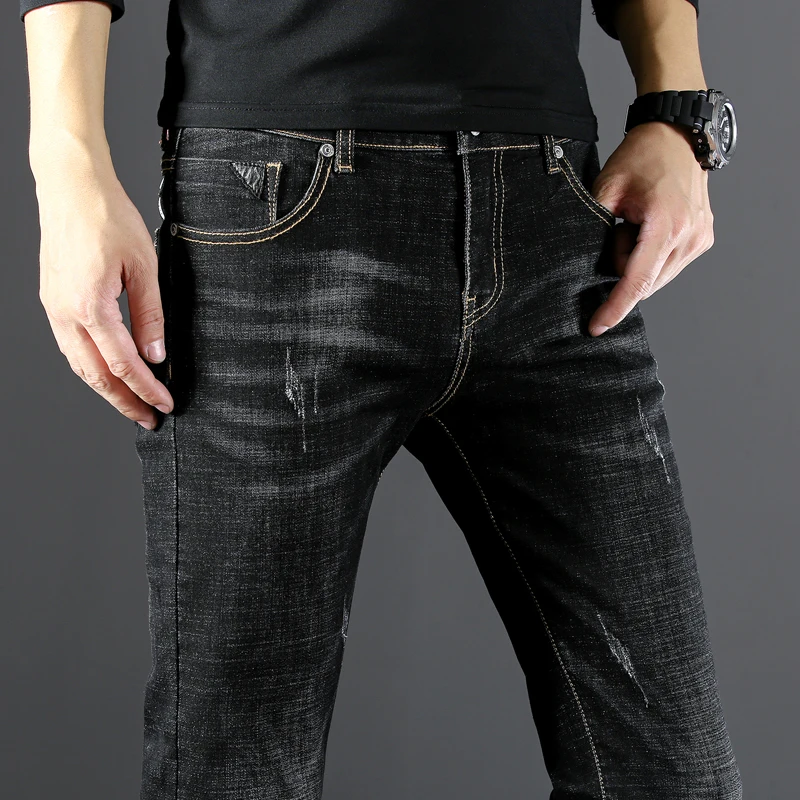 Брендовые мужские облегающие эластичные хлопковые джинсы WWKK 2020 модные деловые