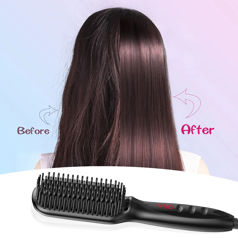 

Портативная электрическая щетка для выпрямления волос для женщин и мужчин