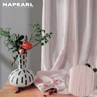 Однотонные прозрачные Занавески для гостиной, спальни, кухни, тюлевые занавески для окон, тонкие занавески, домашние декоративные прозрачные панели