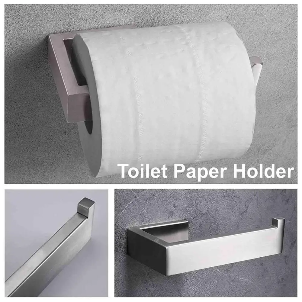 Paper Holder Матовый SUS 304, нержавеющая сталь, набор аксессуаров для ванной комнаты, полотенце-бар, кольцо для полотенец, держатель для туалетной бумаги, крючок для халата, аксессуары для ванной комнаты - Цвет: Paper Holder