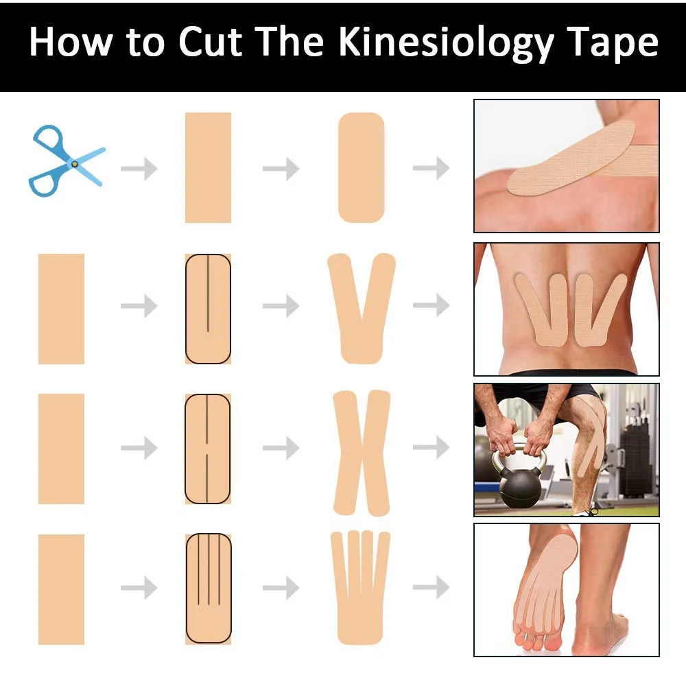 10 шт. эластичная спортивная лента из хлопка кинезиологическая клейкая для