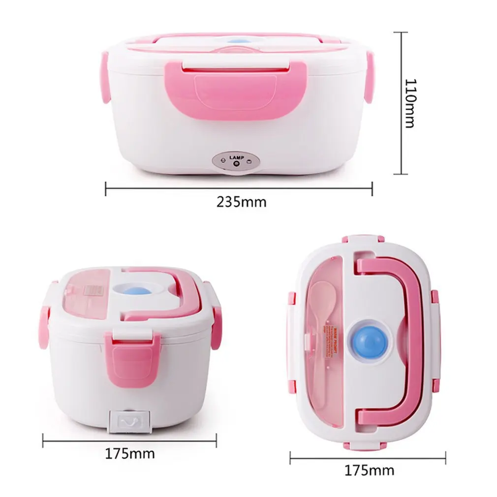 

Portable Electric Heated Bento Box Double Insulation Single Layer Box Food Warmer Compact 40W Lunch Food Container EU Plug