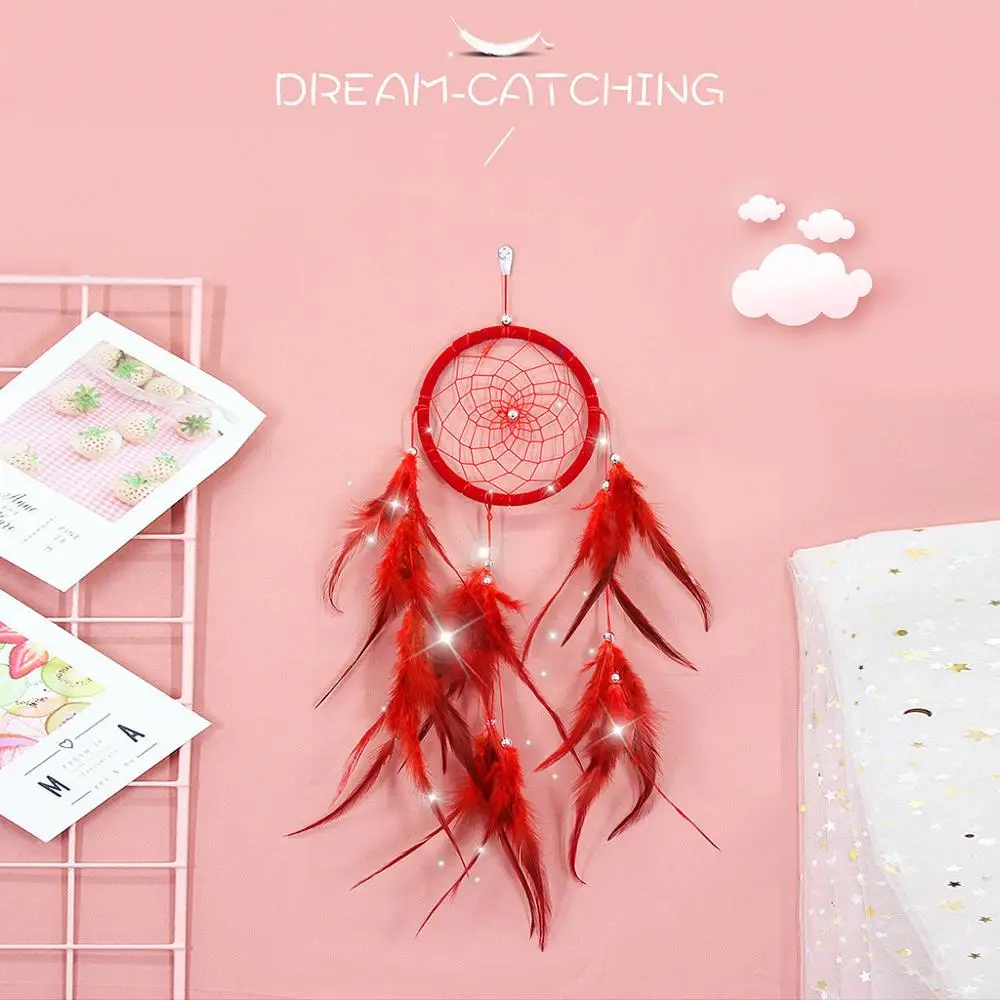 Многоцветное перо ремесла Ловец снов колокольчиков ручной работы индийских