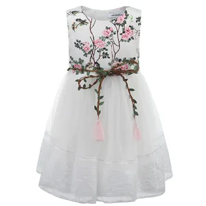 Детское летнее платье для девочек, с вышивкой